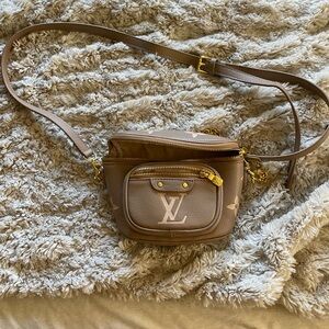 Louis Vuitton Tortelle Beige Mini Bum Bag with Gold Accents